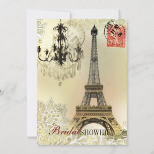 Invitation beijal lace chandelier eiffel