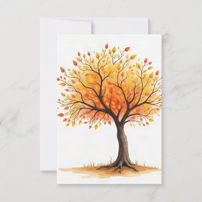 Invitation Bel Arbre d'Automne (Devant)