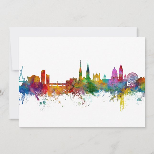 Invitation Belfast Northern Ireland Skyline (Devant)