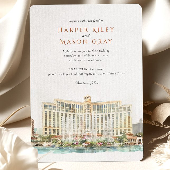 Invitation Bellagio Hotel & Casino Las Vegas Mariage (Créateur téléchargé)