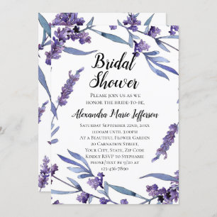 Invitation Belle Aquarelle Lilac Fête des mariées élégante
