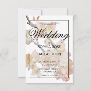 Invitation Belle aquarelle orangée fleurie