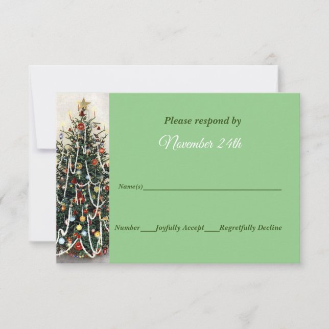 Invitation Belle Arbre Illuminé Mariage Noël RSVP (Devant)