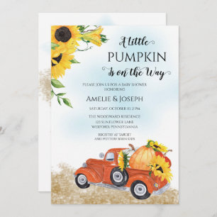 Invitation Belle automne   Citrouille d'automne   Baby shower