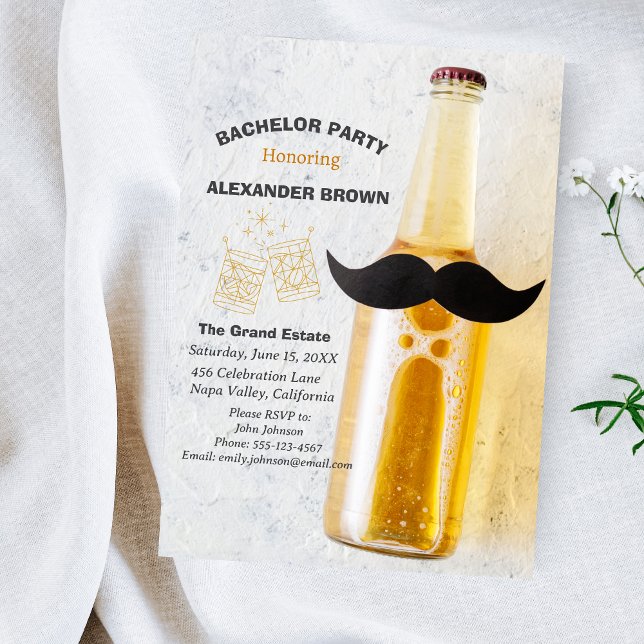 Invitation Belle Bachelor Party sur mesure Whiskey (Créateur téléchargé)