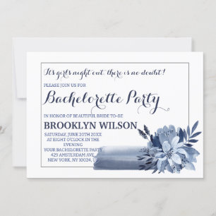 Invitation Belle Bachelorette Bouquet Bleu