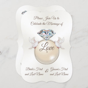 Invitation Belle bague en diamant Inséparable de mariage Invi