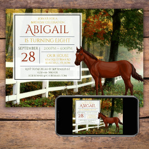 Invitation Belle Baie Horse Automne Champ Automne Anniversair