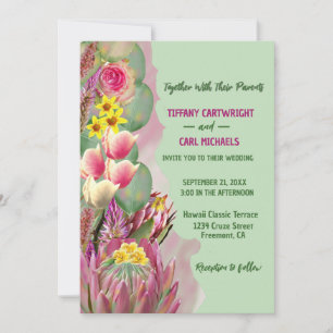 Invitation Belle Botanique Floral Garden Mariage vert