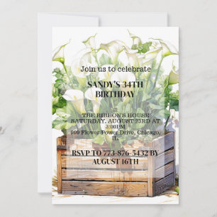 Invitation Belle Calla Lily Fleurs Anniversaire