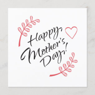 Invitation Belle calligraphie de la fête des mères