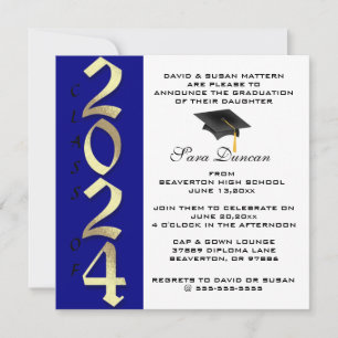 Invitation Belle Classique Élégante 2024 Graduation Invitatio