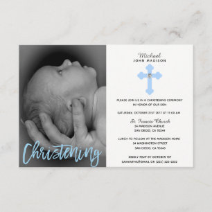 Invitation Belle Croix Bleue Bleue Bleue Belle PHOTO-Christen