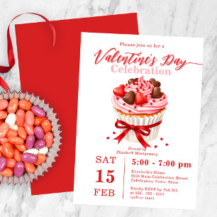 Invitation Belle Cupcake Saint Valentin