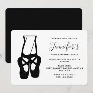 Invitation Belle Danse Ballet Jambes & Chaussons Anniversaire