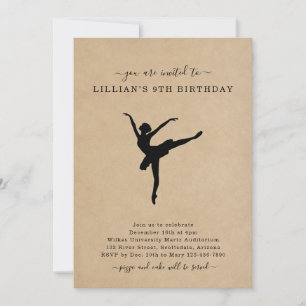 Invitation Belle Danse Rustique Ballet Anniversaire Invitatio