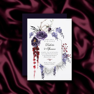Invitation Belle déplaisante   Gothique Floral Squelette Mari