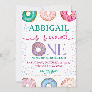 Invitation Belle Donut Anniversaire Fête 1er anniversaire