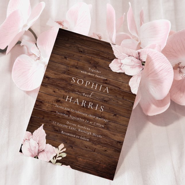 Invitation Belle Elegance Blush Rustic Mariage de automne (Créateur téléchargé)