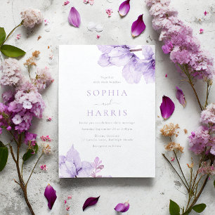 Invitation Belle Élégance Mariage Floral violet
