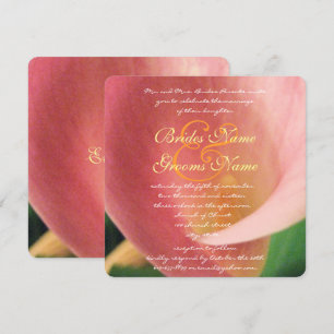 Invitation Belle Elégante Calla Rose pâle Mariage