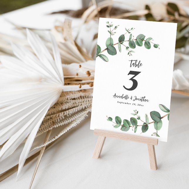 Invitation Belle élégante table de mariage au feuillage d'euc (Créateur téléchargé)