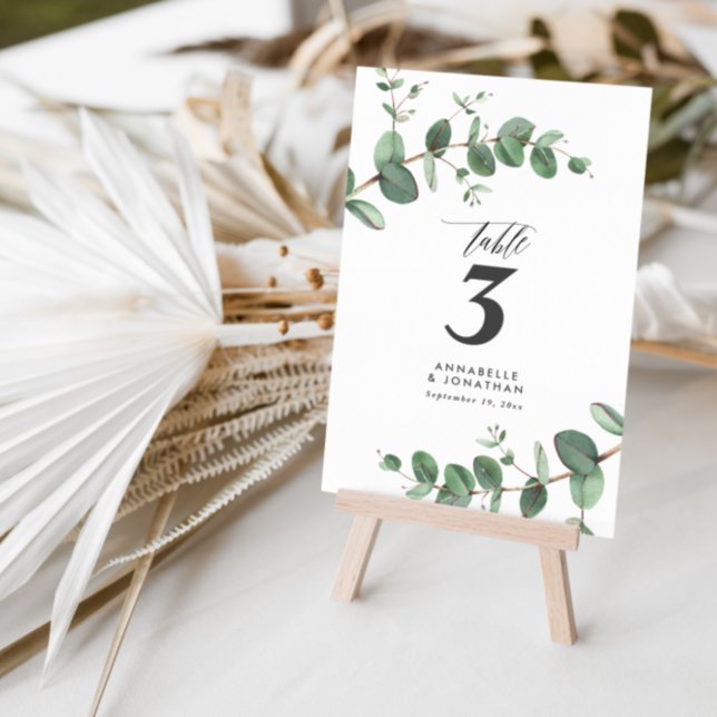 Invitation Belle élégante table de mariage au feuillage d'euc (Créateur téléchargé)