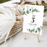 Invitation Belle élégante table mariage de feuillage eucalypt<br><div class="desc">Belle délicate élégante budget de l'eucalyptus feuillage mariage de conception de numéro de table. Moderne élégant sur tendance sauge vert,  noir,  bleu marine et blanc élégant collection contemporaine rustique. Idéal pour les mariages de printemps,  d'été,  d'automne ou d'hiver.</div>