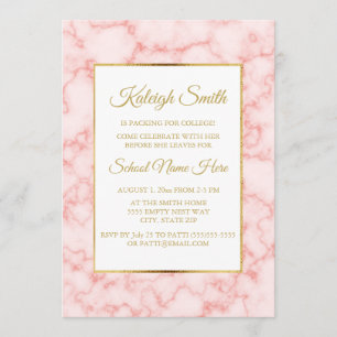 Invitation Belle et élégante Soirée de Marbre rose Gold