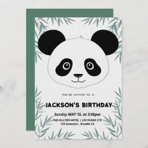 Invitation Belle et ludique anniversaire à thème panda