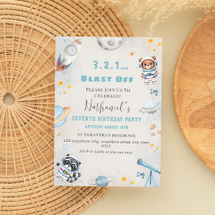 Invitation Belle explosion hors de l'espace thème anniversair