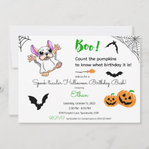 Invitation Belle fantôme citrouille Halloween 2e anniversaire