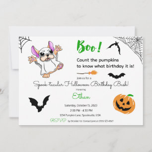 Invitation Belle fantôme citrouille Halloween Premier anniver