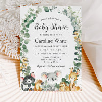Belle faune australienne Baby shower verdoyant