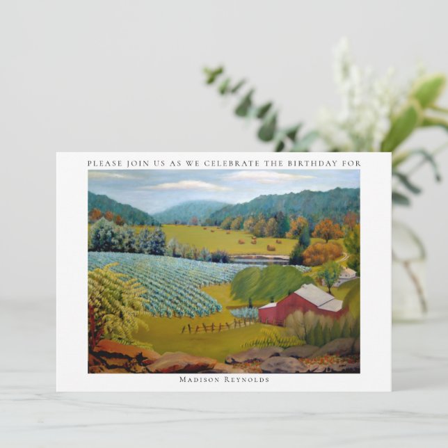 Invitation Belle Ferme de Vignoble Anniversaire  (Debout devant)