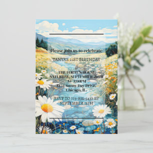 Invitation Belle fête d'anniversaire de la prairie printanièr