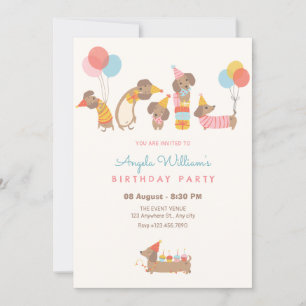 Invitation Belle fête d'anniversaire pour chiens