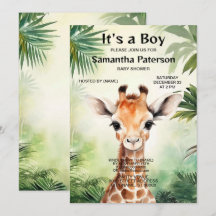 Belle Fête de Baby Shower Jungle Girafe Mignonne