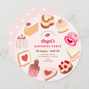 Invitation Belle fête de gâteaux sucrés