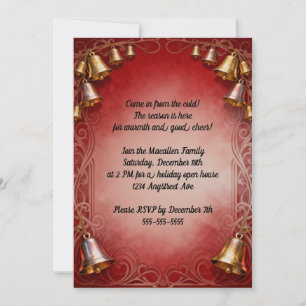 Invitation Belle fête de Noël Bells