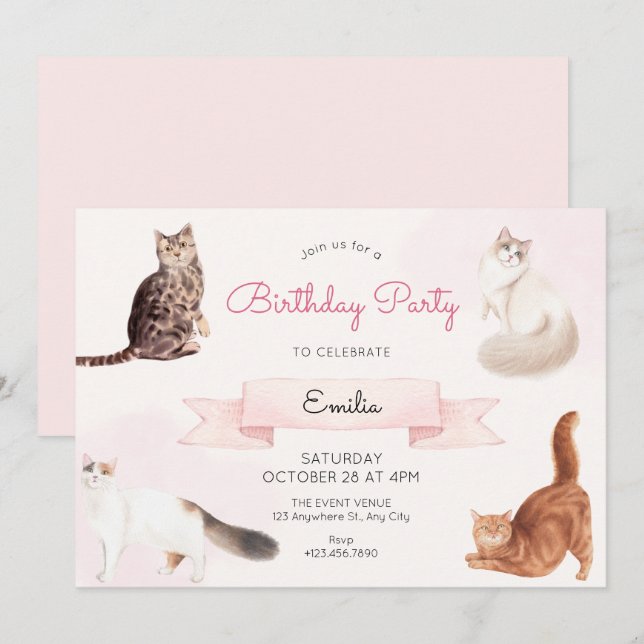 Invitation Belle fête des chats (Devant / Derrière)