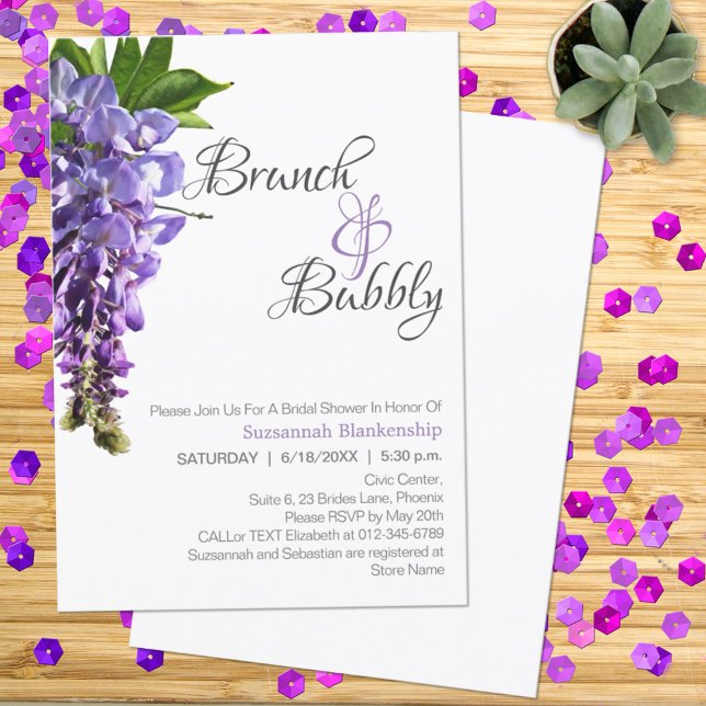 Invitation Belle Fête des mariées de Brunch de la Wisteria (Créateur téléchargé)