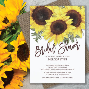 Invitation Belle Fête des mariées de tournesols automne Invit