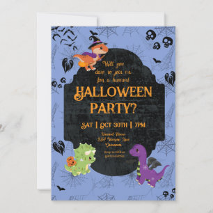 Invitation Belle fête Halloween Dino 2