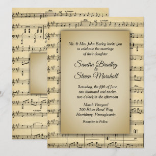 Invitation Belle feuille d'antiquités Mariage à thème