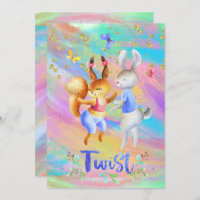 Belle Fille Forêt Animaux Danse Salle De Bal