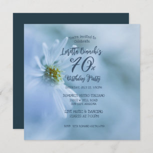 Invitation Belle Fleur Blanche 70e anniversaire Invitat