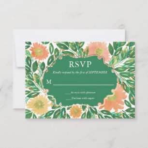 Invitation Belle Fleurs Aquarelle Peinture RSVP Card