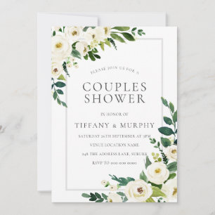 Invitation Belle Floral Merveilleux Couples Élégant Douche