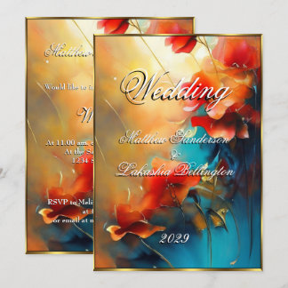 Invitation Belle florale colorée Mariage moderne